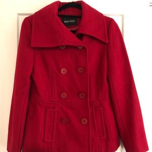 Nine West Red Pea Coat